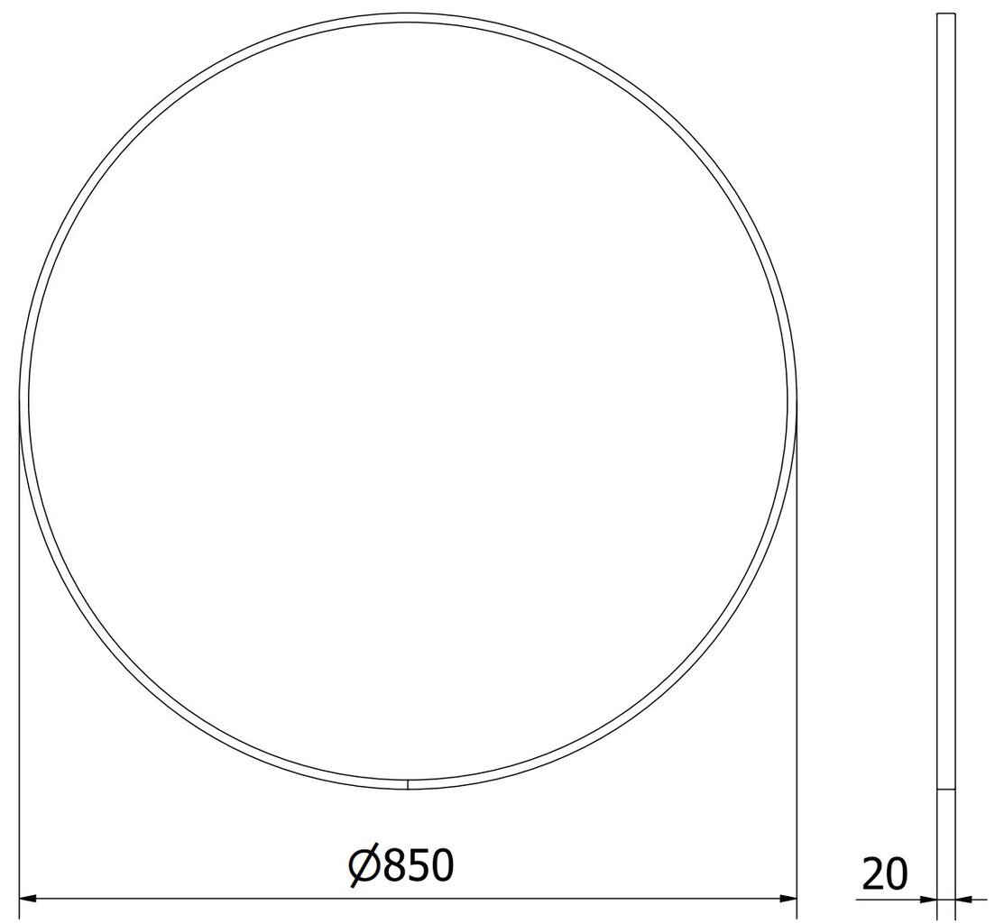 Vannitoa peegel Mexen Loft Round, 85 cm, must hind ja info | Peeglid vannituppa | hansapost.ee