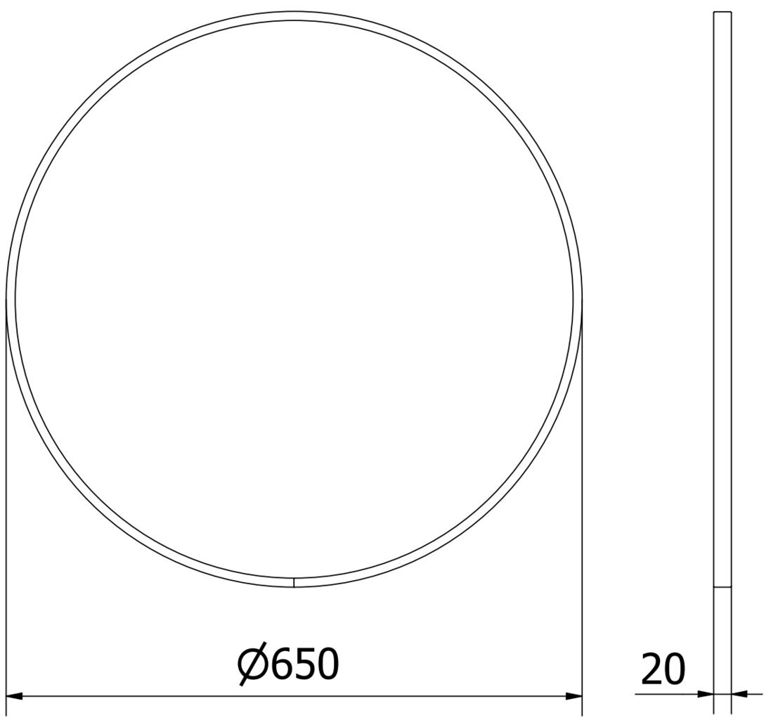 Vannitoa peegel Mexen Loft Round, 65 cm, must price and information | Peeglid vannituppa | hansapost.ee