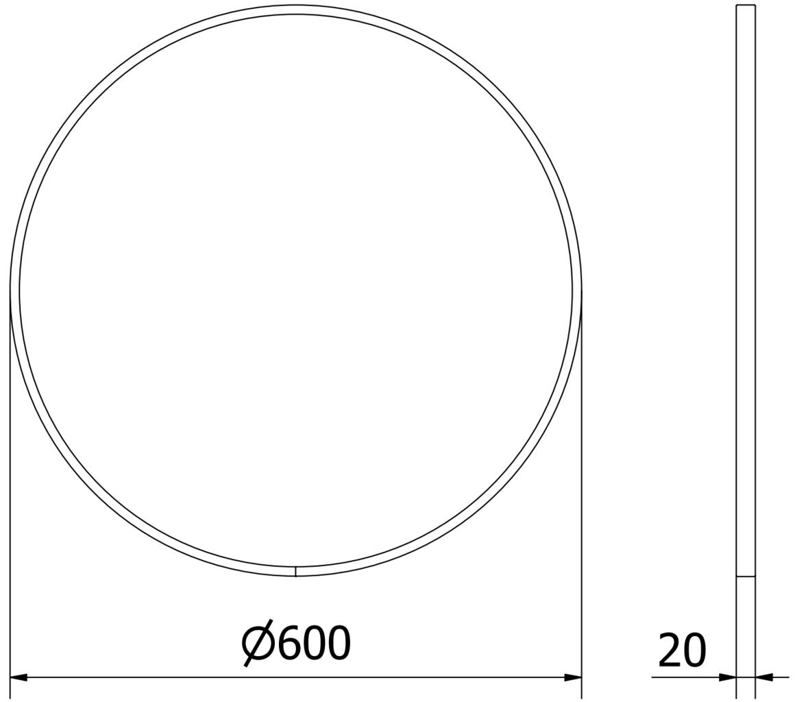 Vannitoa peegel Mexen Loft Round, 60 cm, must hind ja info | Peeglid vannituppa | hansapost.ee