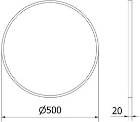 Vannitoa peegel Mexen Loft Round, 50 cm, valge hind ja info | Peeglid vannituppa | hansapost.ee