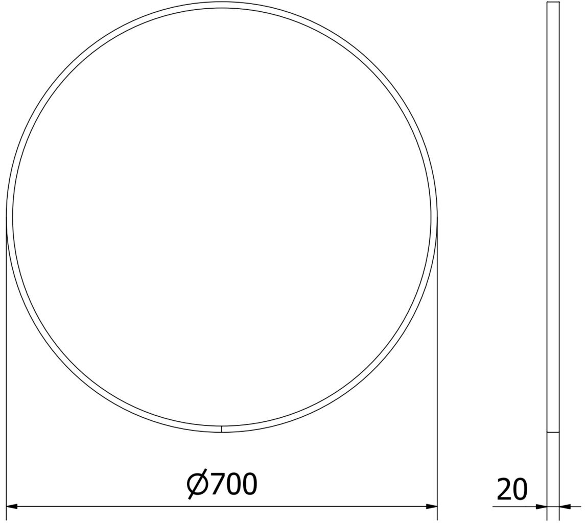 Vannitoa peegel Mexen Loft Round, 70 cm, hõbedane hind ja info | Peeglid vannituppa | hansapost.ee