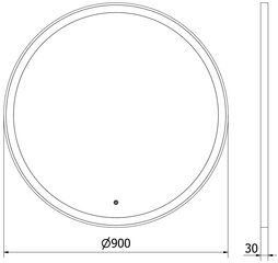 Vannitoa peegel Mexen Esso koos led valgustusega ja uduvastane, 90 cm, must hind ja info | Peeglid vannituppa | hansapost.ee