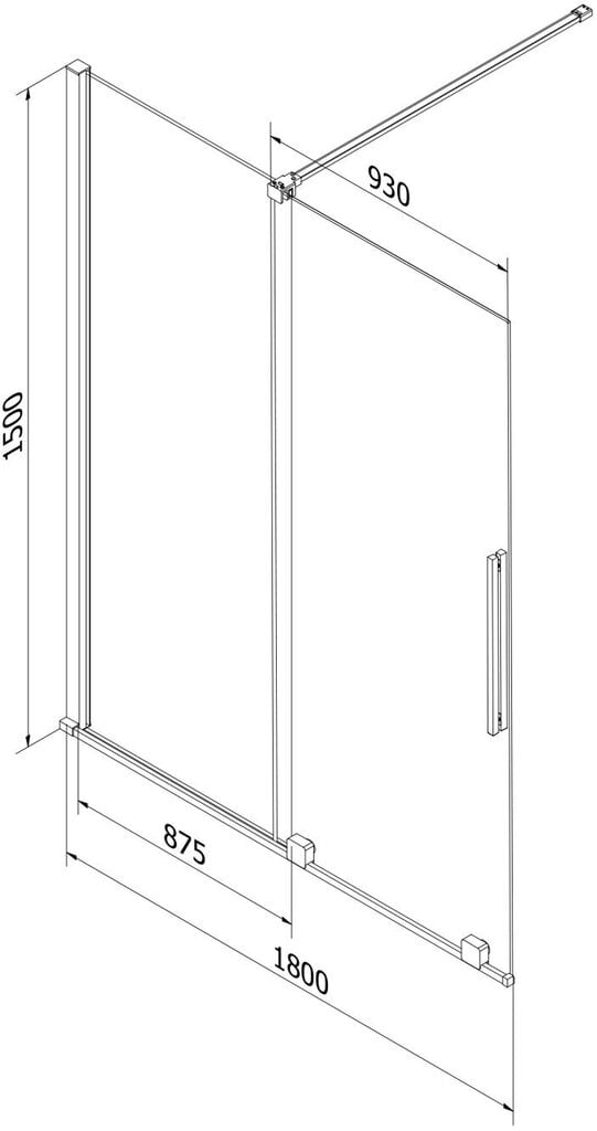 Vannisein Mexen Velar II, valge, 180x150 cm hind ja info | Vannitoa lisatarvikud | hansapost.ee