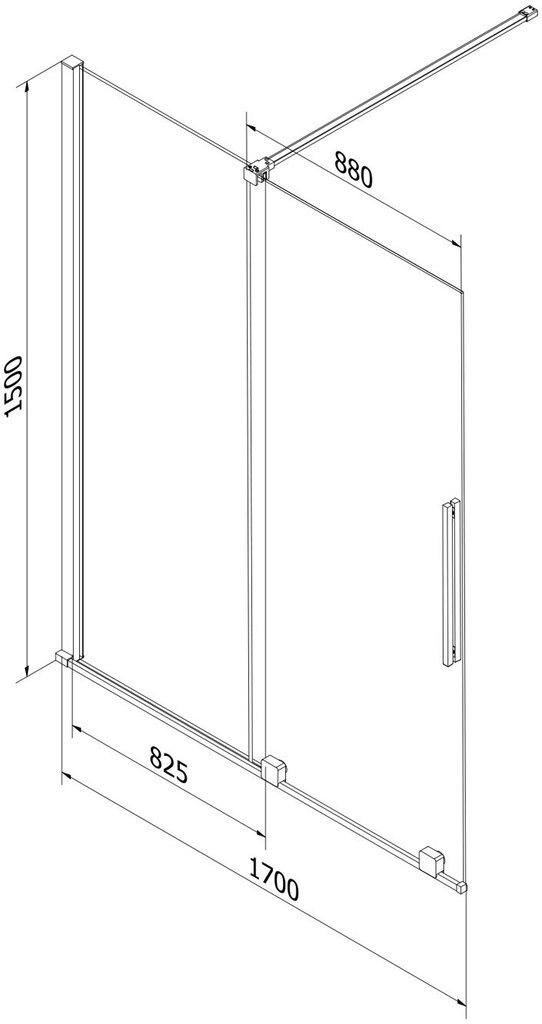 Vannisein Mexen Velar II, valge, 170x150 cm hind ja info | Vannitoa lisatarvikud | hansapost.ee