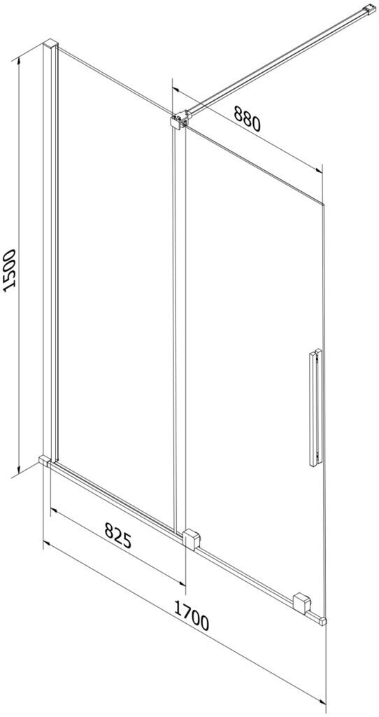 Vannisein Mexen Velar II, hall, 170x150 cm hind ja info | Vannitoa lisatarvikud | hansapost.ee