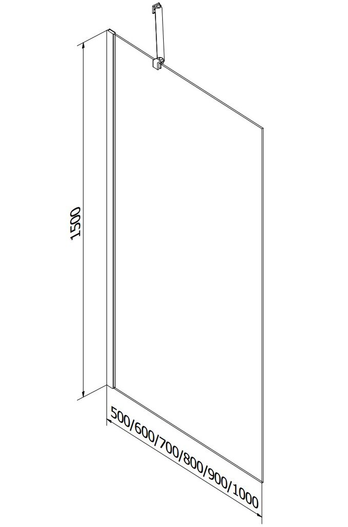 Vann Mexen Vega koos viimistluse ja klaasist seinaga, 180x80 cm + 90 cm hind ja info | Vannid | hansapost.ee