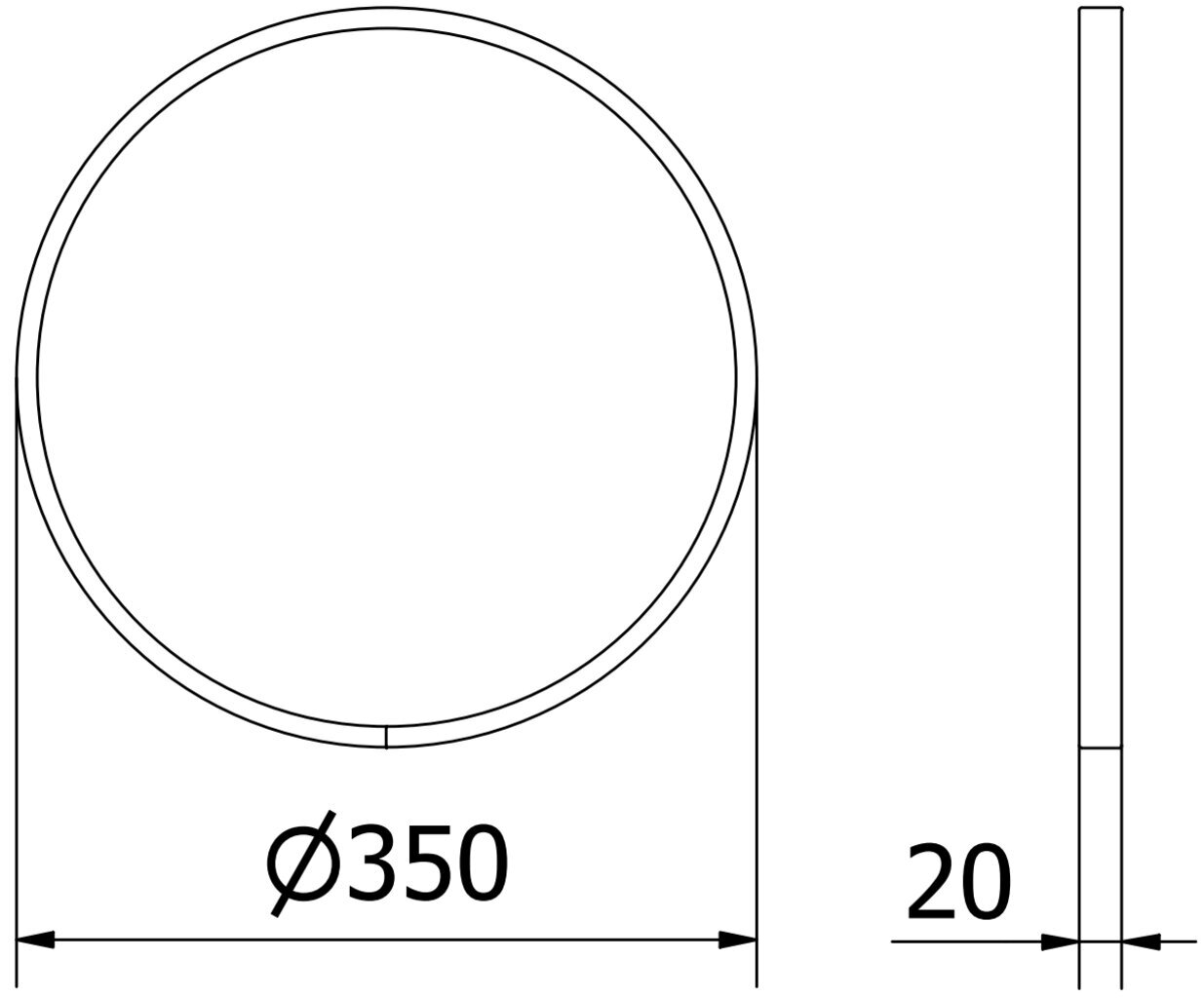 Vannitoa peegel Mexen Loft Round, 35 cm, must hind ja info | Peeglid vannituppa | hansapost.ee