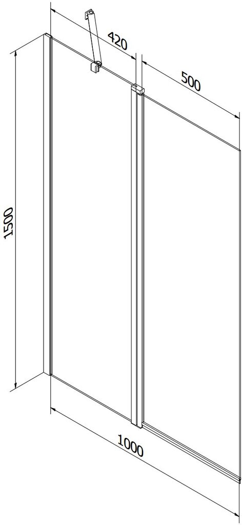 Vann Mexen Cubik koos viimistluse ja klaasist seinaga, 150x70 cm + 100 cm цена и информация | Vannid | hansapost.ee