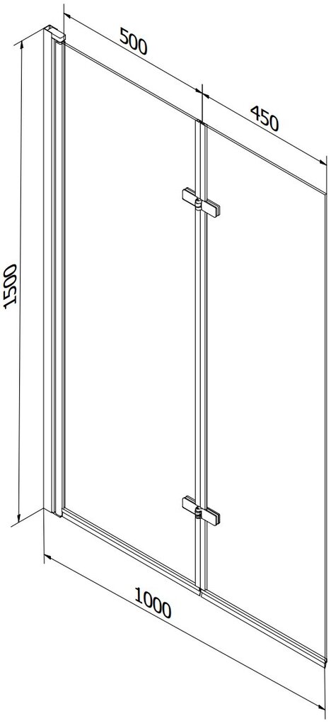 Vann Mexen Cubik koos viimistluse ja klaasist seinaga, 170x70 cm + 100 cm (II) цена и информация | Vannid | hansapost.ee