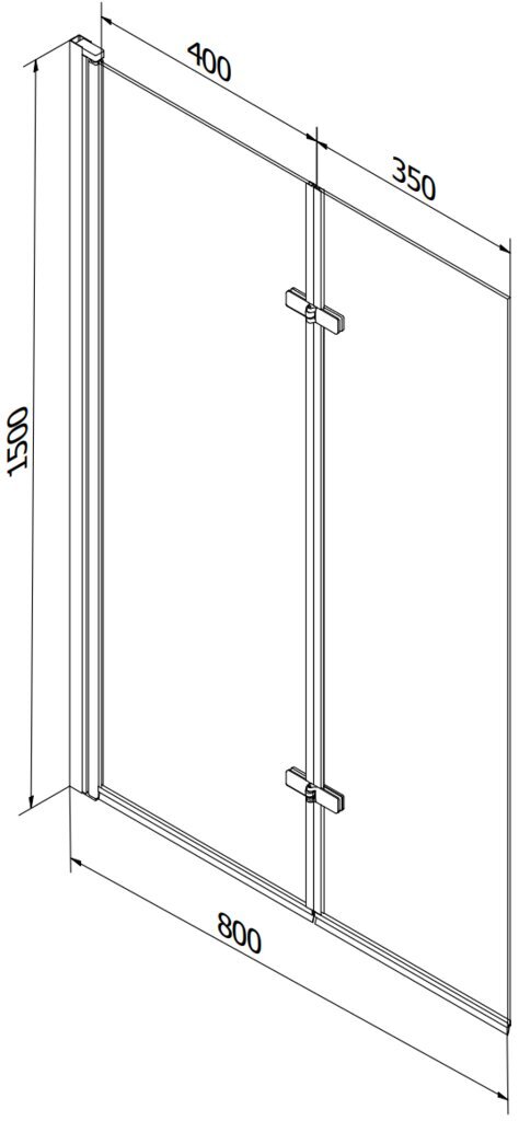 Vann Mexen Cubik koos viimistluse ja klaasist seinaga, 170x70 cm + 80 cm (II) цена и информация | Vannid | hansapost.ee