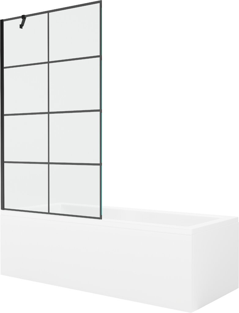 Vann Mexen Cubik koos viimistluse ja klaasist seinaga, 160x70 cm + 100 cm hind ja info | Vannid | hansapost.ee