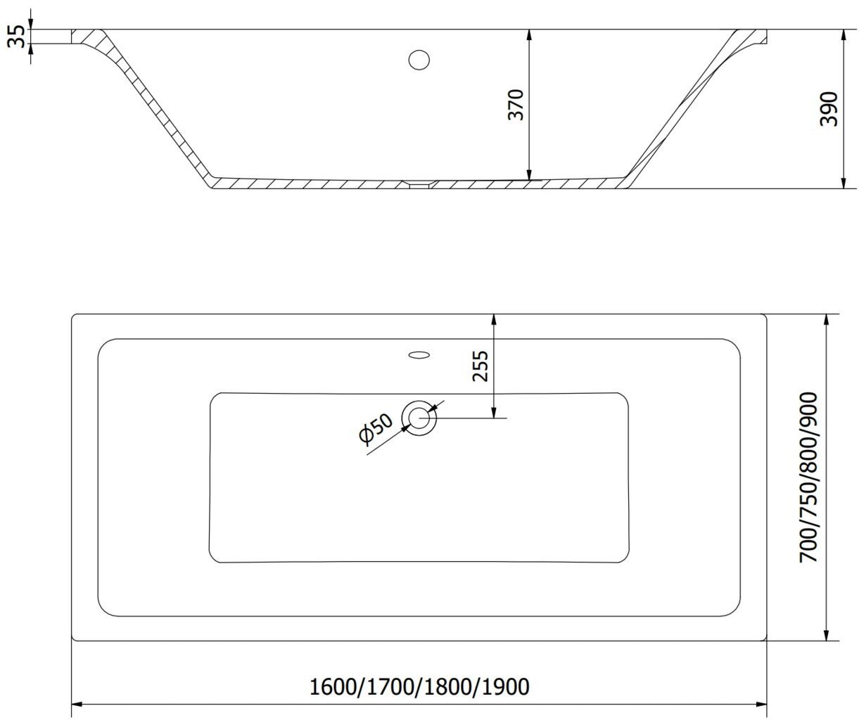 Vann Mexen Cube koos viimistluse ja klaasist seinaga, 180x80 + 120 cm цена и информация | Vannid | hansapost.ee