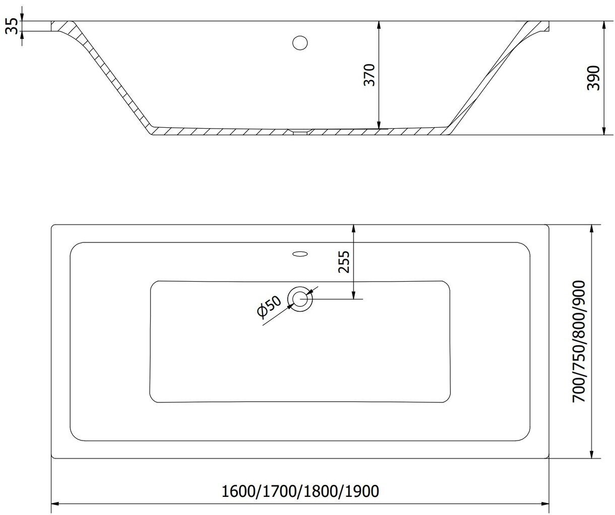 Vann Mexen Cube koos viimistluse ja klaasist seinaga, 180x80 cm + 120 cm hind ja info | Vannid | hansapost.ee