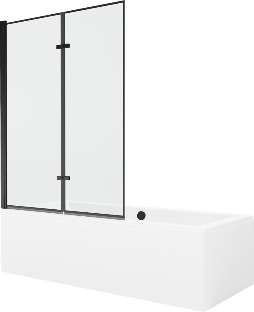 Vann Mexen Cube koos viimistluse ja klaasist seinaga, 170x80 cm + 120 cm (II) hind ja info | Vannid | hansapost.ee