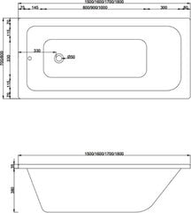 Vann Mexen Vega koos viimistlusega, 170x70 cm цена и информация | Ванны | hansapost.ee