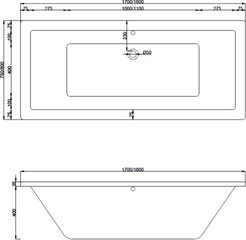 Vann Mexen Cube koos viimistlusega, 170x80 cm цена и информация | Ванны | hansapost.ee