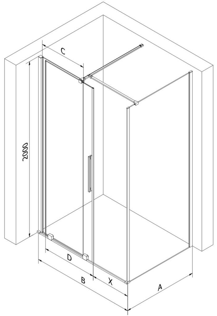 Dušikabiin Mexen Velar Chrome, 120x75 cm price and information | Dušikabiinid | hansapost.ee