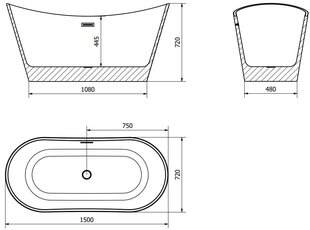 Vann Mexen Montana, 150x72 cm price and information | Baths | hansapost.ee