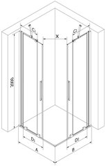 Dušikabiin Mexen Velar Duo, 90x80 cm цена и информация | Душевые кабины | hansapost.ee