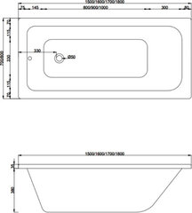 Vann Mexen Vega koos viimistlusega, 150x70 cm цена и информация | Ванны | hansapost.ee