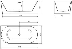 Vann Mexen Mia, parempoolne, 170x80 cm price and information | Baths | hansapost.ee