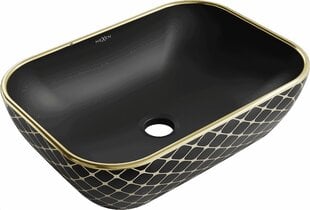 Valamu Mexen Rita Black Matt/Gold Pattern цена и информация | Раковины | hansapost.ee