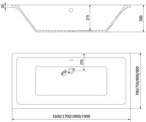 Vann Mexen Cube, 160x70 cm цена и информация | Ванны | hansapost.ee