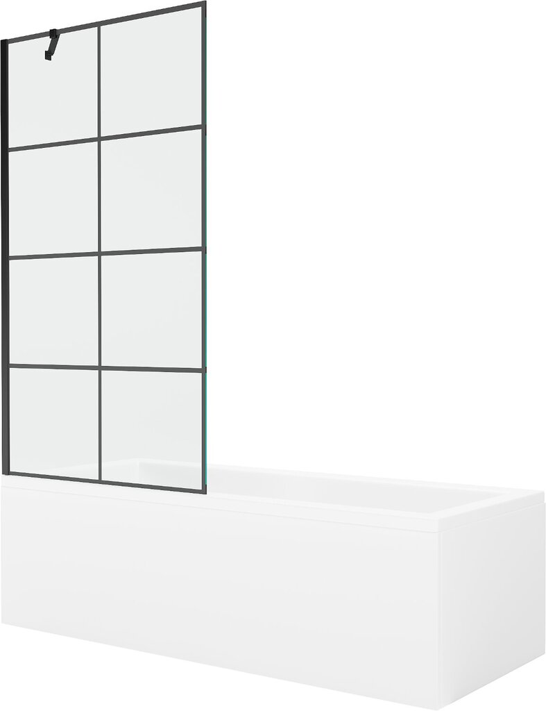 Vann Mexen Cubik koos viimistluse ja klaasist seinaga, 170x70 cm + 90 cm hind ja info | Vannid | hansapost.ee