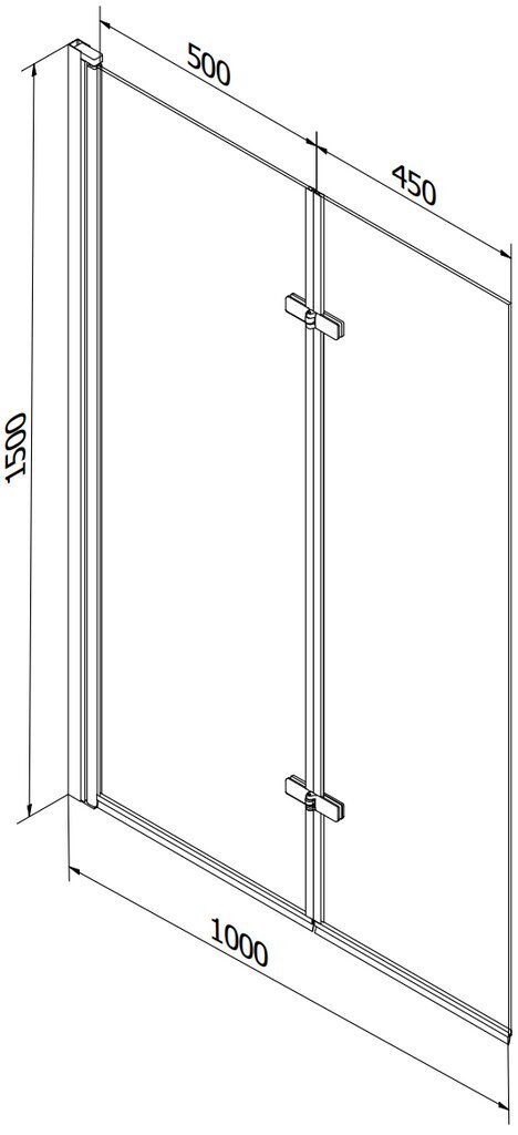 Vann Mexen Cubik koos viimistluse ja klaasist seinaga, 150x70 cm + 100 cm (II) цена и информация | Vannid | hansapost.ee