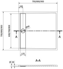 Kandiline dušialus Mexen Amon SMC, 90 x 90 cm price and information | Shower trays | hansapost.ee