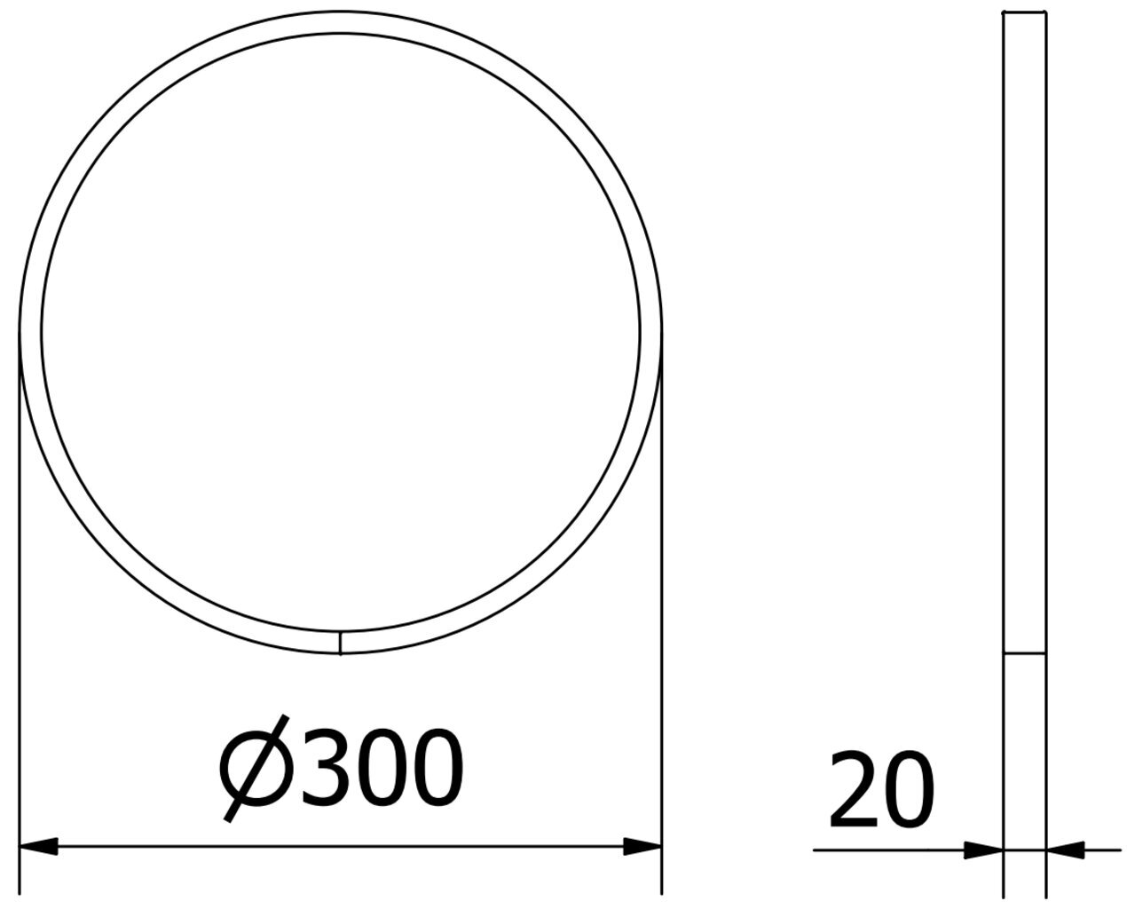 Vannitoa peegel Mexen Loft Round, 30 cm, valge hind ja info | Peeglid vannituppa | hansapost.ee