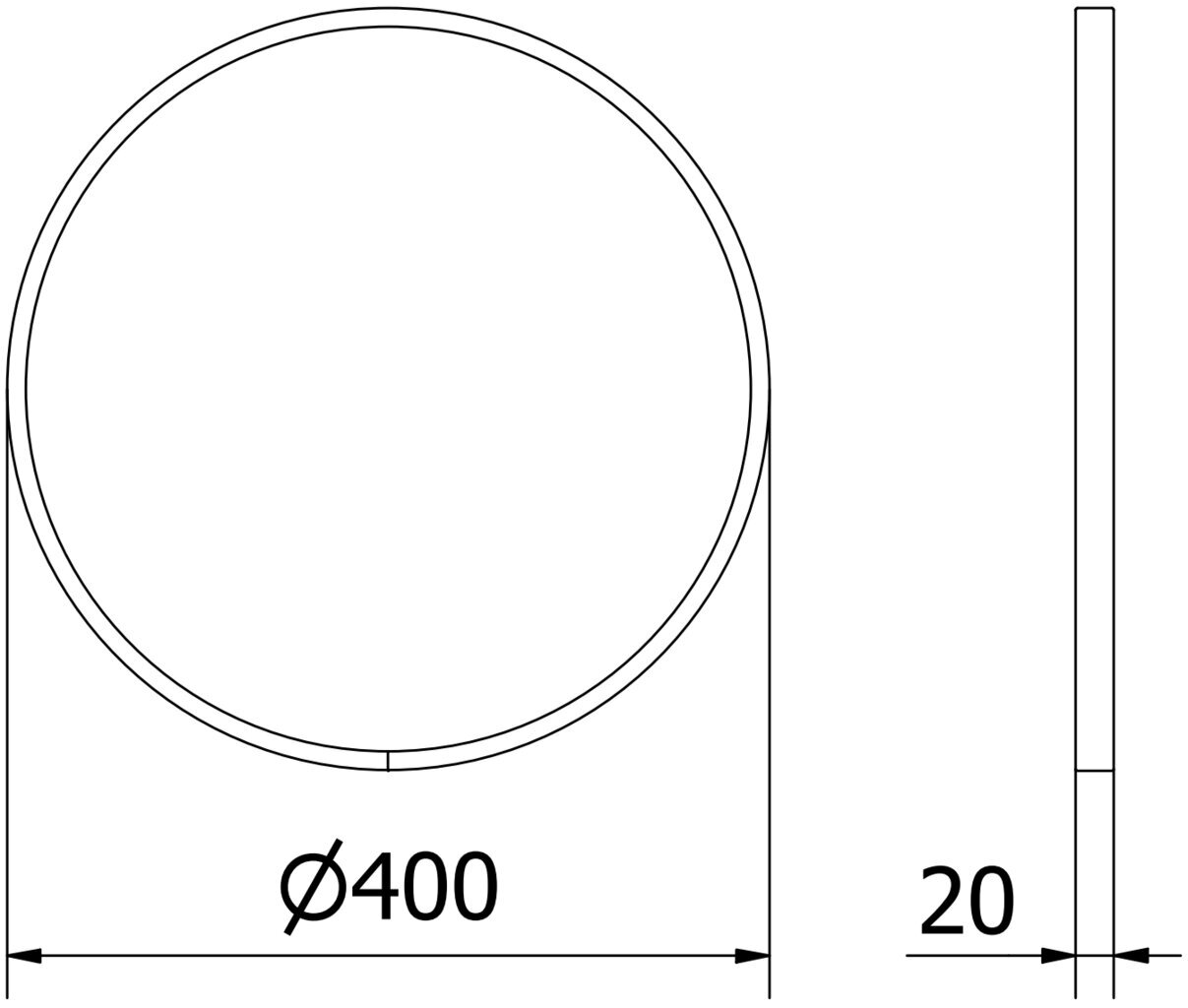 Vannitoa peegel Mexen Loft Round, 40 cm, valge hind ja info | Peeglid vannituppa | hansapost.ee