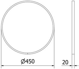 Vannitoa peegel Mexen Loft Round, 45 cm, must hind ja info | Peeglid vannituppa | hansapost.ee