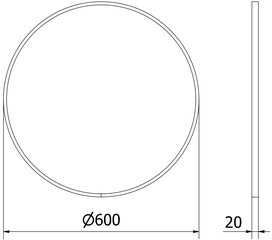 Vannitoa peegel Mexen Loft Round, 60 cm, kuldne hind ja info | Peeglid vannituppa | hansapost.ee