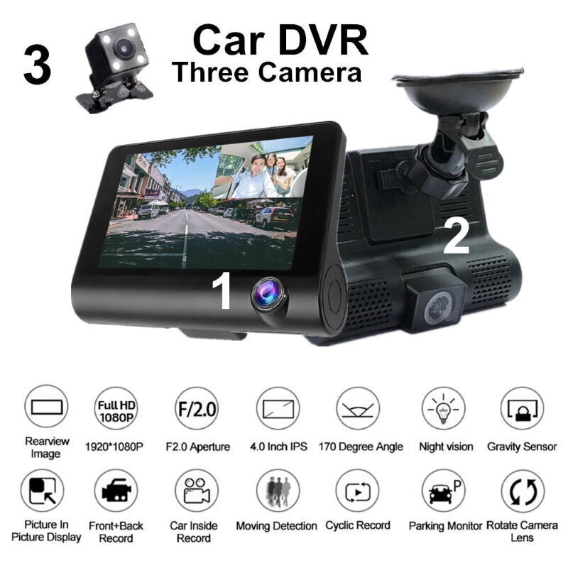Riff Full HD Car Video Recorder (RF-VR-FULLHD-DVR-4) цена и информация | Pardakaamerad ja auto videokaamerad | hansapost.ee