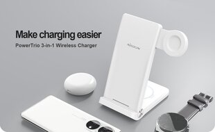 Nillkin PowerTrio 3in1 Wireless Charger for Garmin Watch White hind ja info | Laadijad mobiiltelefonidele | hansapost.ee