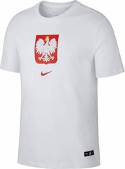 Nike футболка мужская Poland Tee Evergreen Crest, белая цена и информация | Мужские футболки | hansapost.ee