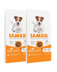 Iams ProActive Health Mature&Senior vanematele koertele koos kanaga, 2x12 kg hind ja info | Koerte kuivtoit ja krõbinad | hansapost.ee