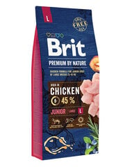 Brit Premium By Nature Junior Large L koos kanaga, 30 kg hind ja info | Koerte kuivtoit ja krõbinad | hansapost.ee