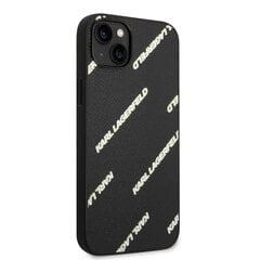 Karl Lagerfeld PU Grained Leather Logomania Case for iPhone 14 Plus Black hind ja info | Telefonide kaitsekaaned ja -ümbrised | hansapost.ee