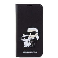 Karl Lagerfeld PU Saffiano Karl and Choupette NFT Book Case for iPhone 13 Pro Max Black цена и информация | Чехлы для телефонов | hansapost.ee