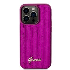 Guess Sequin Script Logo Case for iPhone 14 Pro Max Magenta цена и информация | Чехлы для телефонов | hansapost.ee