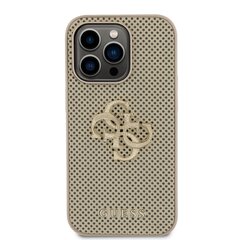 Guess PU Perforated 4G Glitter Metal Logo Case for iPhone 14 Pro Gold цена и информация | Чехлы для телефонов | hansapost.ee