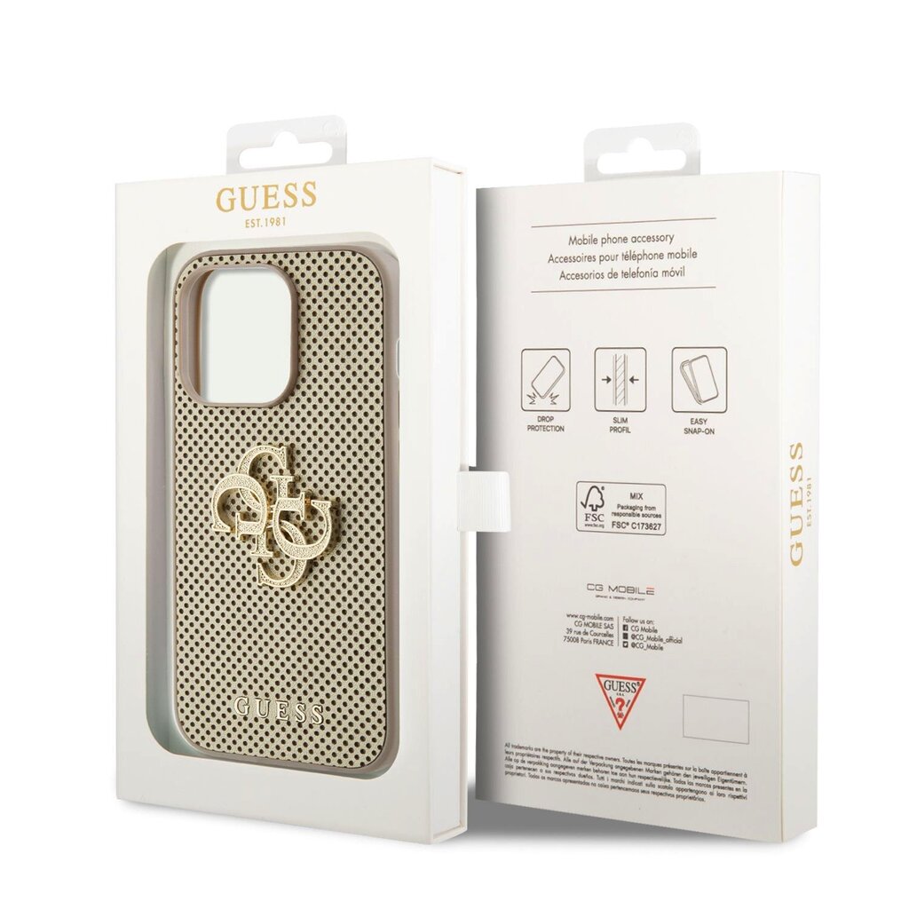 Guess PU Perforated 4G Glitter Metal Logo hind ja info | Telefonide kaitsekaaned ja -ümbrised | hansapost.ee