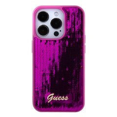 Guess Sequin Script Logo Case for iPhone 15 Pro Magenta цена и информация | Чехлы для телефонов | hansapost.ee