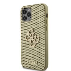 Guess PU Perforated 4G Glitter Metal Logo Case for iPhone 12|12 Pro Gold цена и информация | Чехлы для телефонов | hansapost.ee