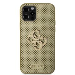 Guess PU Perforated 4G Glitter Metal Logo Case for iPhone 12|12 Pro Gold цена и информация | Чехлы для телефонов | hansapost.ee