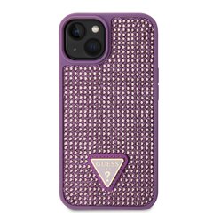 Guess Rhinestones Triangle Metal Logo Case for iPhone 15 Plus Purple цена и информация | Чехлы для телефонов | hansapost.ee