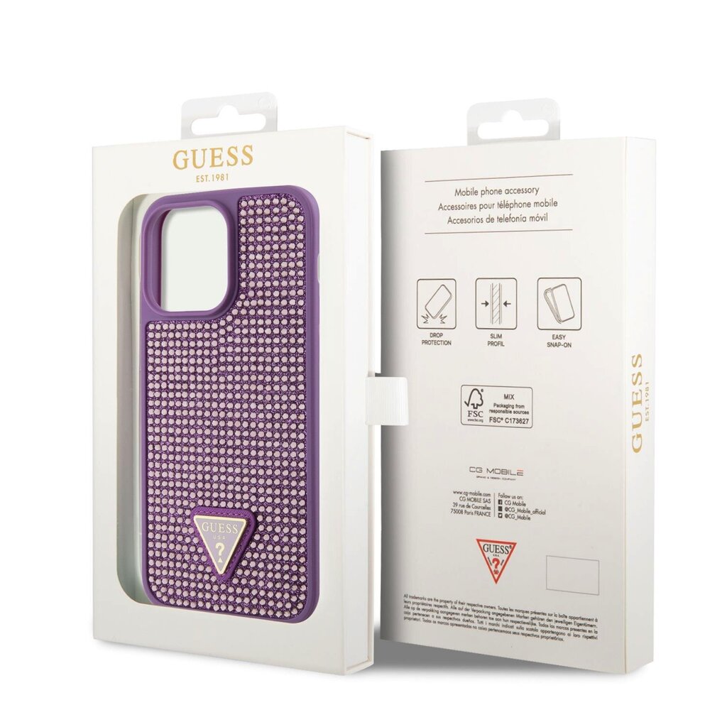 Guess Rhinestones Triangle Metal Logo Case цена и информация | Telefonide kaitsekaaned ja -ümbrised | hansapost.ee