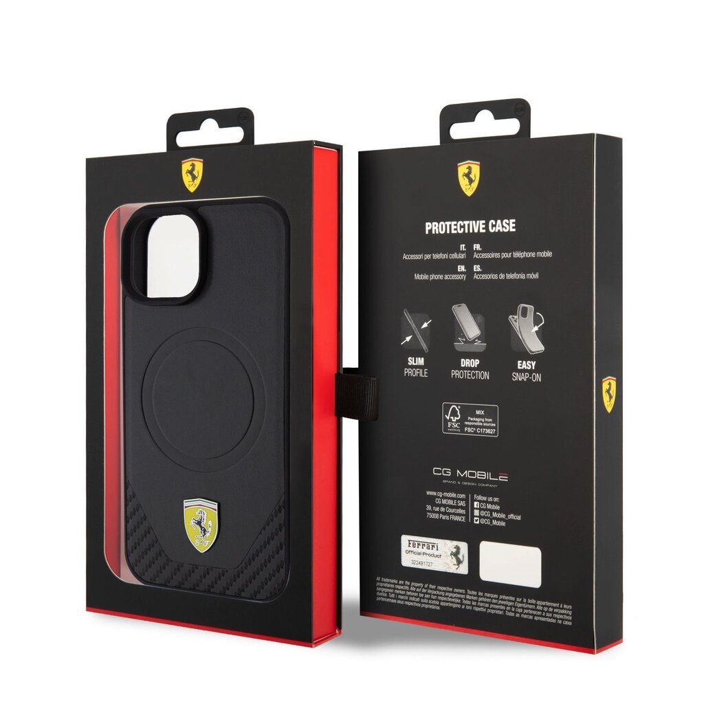 Ferrari PU Leather Bottom Carbon Mag hind ja info | Telefonide kaitsekaaned ja -ümbrised | hansapost.ee